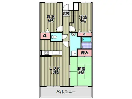 サンコート千代田(3LDK/4階)の間取り写真