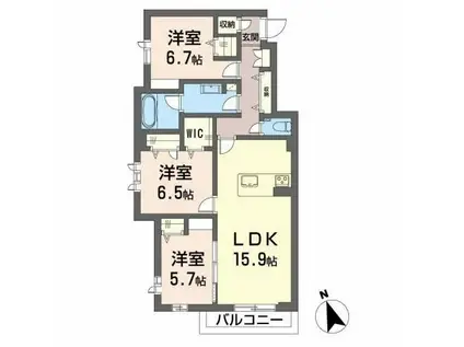 クレインIV(3LDK/2階)の間取り写真