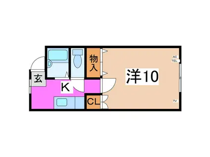 フレンディーKAZ(1K/2階)の間取り写真