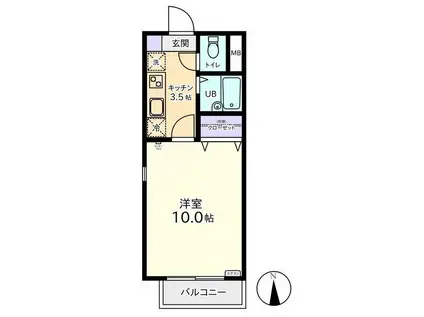 BEE FLAT(1K/2階)の間取り写真