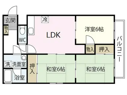 ヒルズ上幟町(3LDK/4階)の間取り写真