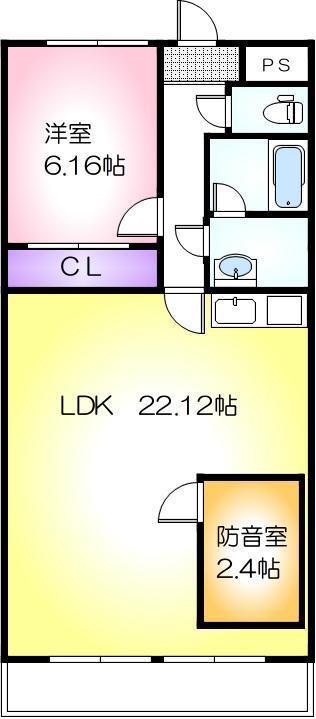 NH菰口(1LDK/3階)の間取り写真