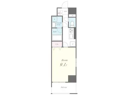 スカイガーデン(1K/8階)の間取り写真