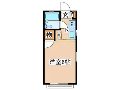 シルクハイム岩崎B(1K/1階)の間取り写真