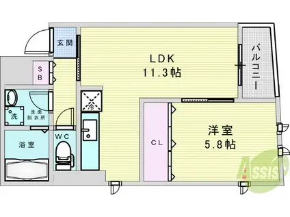 NEO COURT 藤(1LDK/2階)の間取り写真