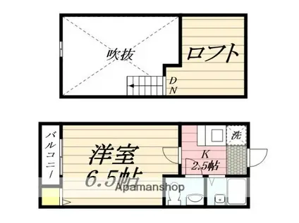 KOKO PENDIO平尾II(1K/2階)の間取り写真