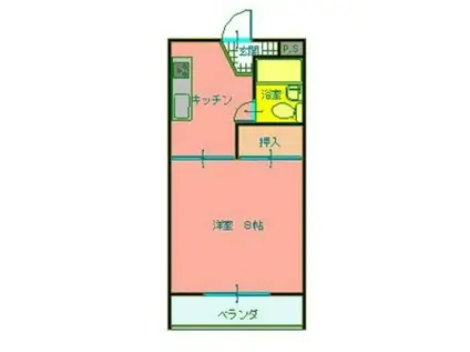 ハイコーポ田中(1DK/1階)の間取り写真