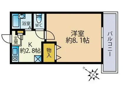 プリマベーラ松戸(1K/2階)の間取り写真