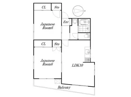 藤永ビル(2LDK/3階)の間取り写真