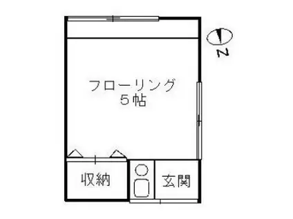 辻荘(ワンルーム/2階)の間取り写真