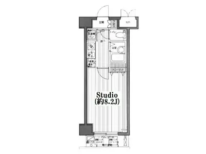 グランド・ガーラ日本橋茅場町(1K/4階)の間取り写真