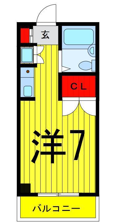 ホワイトシティ(ワンルーム/2階)の間取り写真