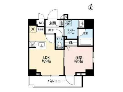 グランドコンシェルジュ恵比寿(1DK/10階)の間取り写真