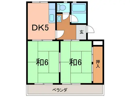 ハイツ神田(2DK/3階)の間取り写真
