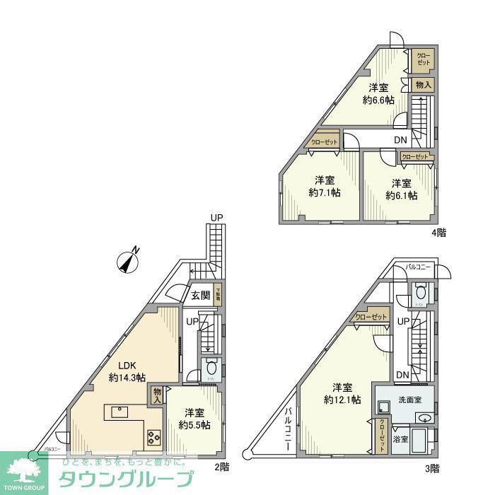 浅間町戸建(5LDK/2階)の間取り写真