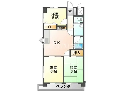 メゾン浅井(3DK/2階)の間取り写真