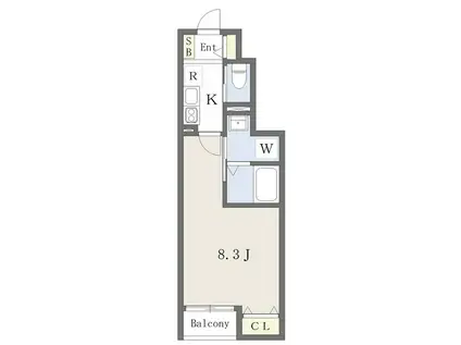 フェリス子平町(1K/1階)の間取り写真