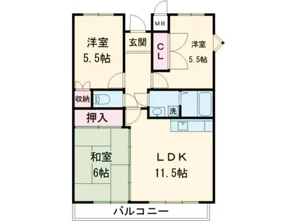ガーデンハイツ桃山台弐番館(3LDK/3階)の間取り写真