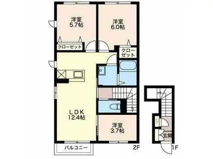 シャーメゾン秋和(3LDK/2階)の間取り写真