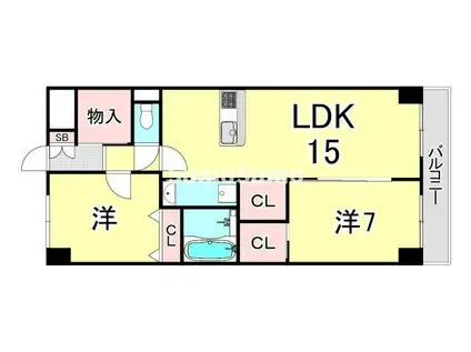 GROOVE上甲子園レジデンス(1SLDK/4階)の間取り写真