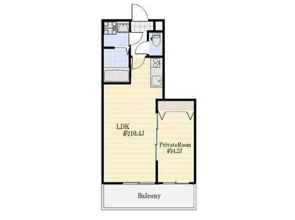 シェリル加古川(1LDK/3階)の間取り写真