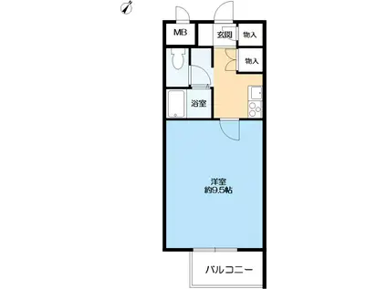 グランディールハイツ(1K/3階)の間取り写真