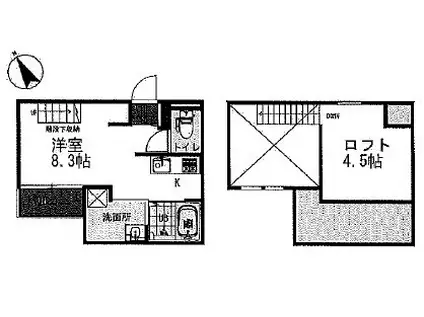コスモハイツ安城B(ワンルーム/1階)の間取り写真