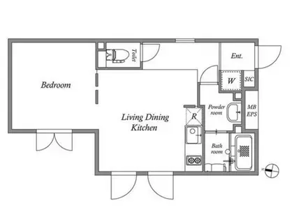 ALERO参宮橋(ワンルーム/1階)の間取り写真
