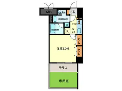 FIEL神戸本山(1K/1階)の間取り写真