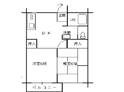 フレグランス菅沼(2DK/2階)の間取り写真