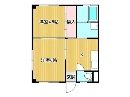 シラクラハイツ(2K/3階)の間取り写真