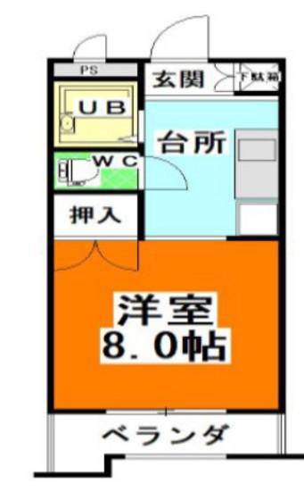 アークハイツ赤田(1K/2階)の間取り写真