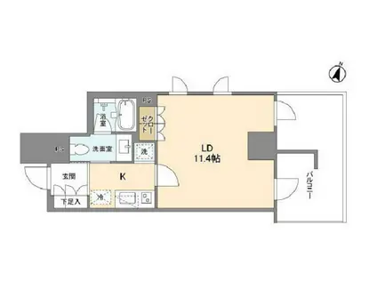 LASANTE麹町(1K/7階)の間取り写真