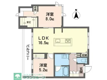 ルミチェーロ(2LDK/4階)の間取り写真