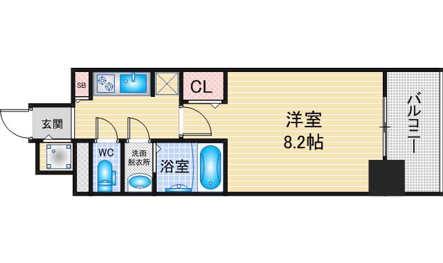 S-RESIDENCE堀田駅前FUTUR(1K/9階)の間取り写真