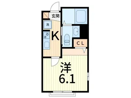 ウィンドテラス高砂(1K/1階)の間取り写真