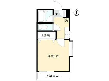 カーサ・トレビ(1K/3階)の間取り写真