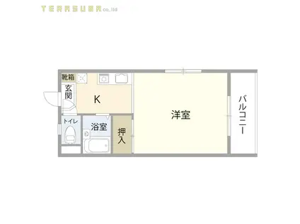 M・ティオ(1K/2階)の間取り写真