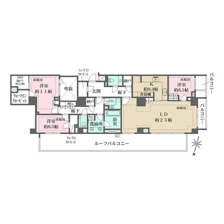 ザ・パークハウス グラン 神山町 4階階 間取り
