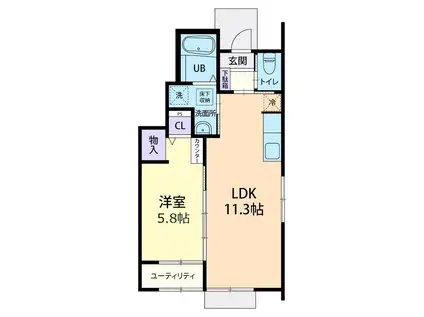 MAISON DE Y(1LDK/1階)の間取り写真