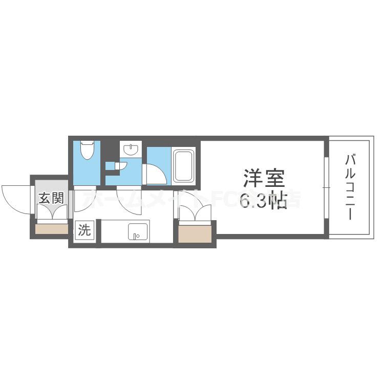 コンフォリア・リヴ博労町一丁目Q(1LDK/5階)の間取り写真