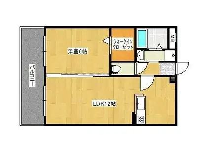 ケープラス(1LDK/3階)の間取り写真