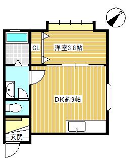クレセントヴィラージュ東明(1LDK/2階)の間取り写真