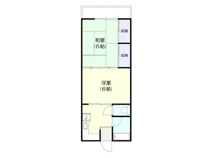 マリンハイツ(2K/2階)の間取り写真