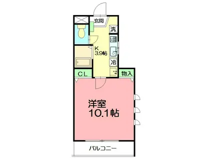 カサグランデ(1K/2階)の間取り写真