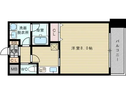 アーバンフラッツ西中島(1K/10階)の間取り写真