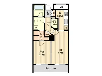 サウスポート品川レジデンス(1LDK/2階)の間取り写真