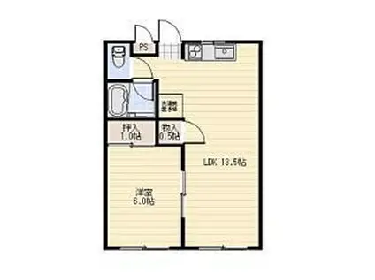 ジュネスSATO23(1LDK/1階)の間取り写真