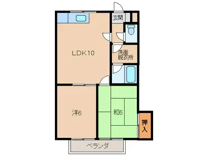 IVY COURTあら川(2LDK/2階)の間取り写真