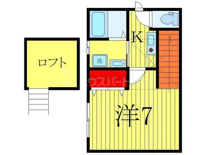 ノースSMALLGOLD(1K/2階)の間取り写真